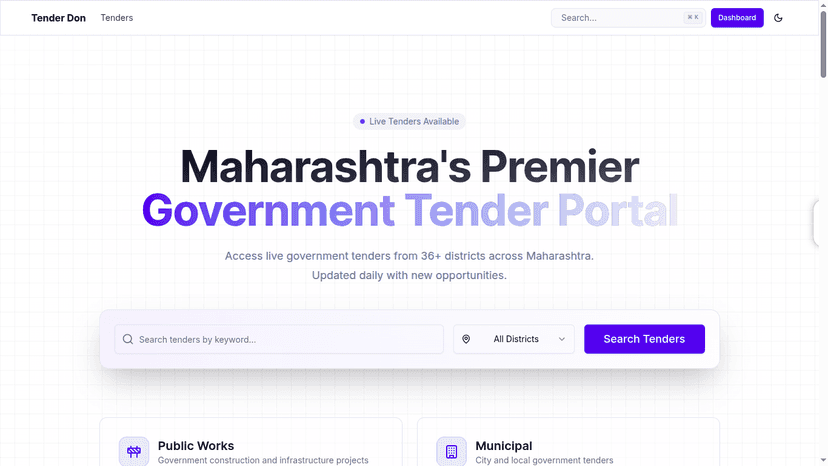 TenderDon.com (Tender Portal)